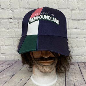 Vintage Hat Cap Strap Back Navy Blue Pink White Green Republic of New FOUNDLAND